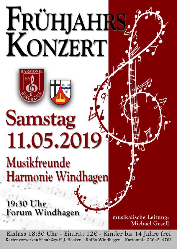 Plakat Frühjahrskonzert Musikfreunde Harmonie Windhagen