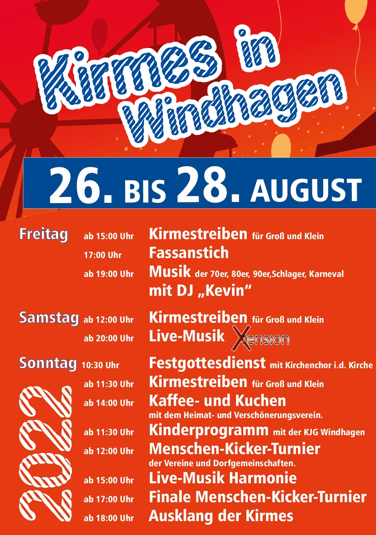 Kirmes in Windhagen vom 26. bis 28. August 2022