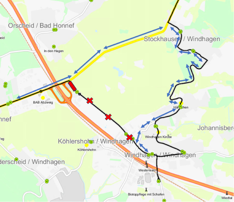 Routenänderung SB51