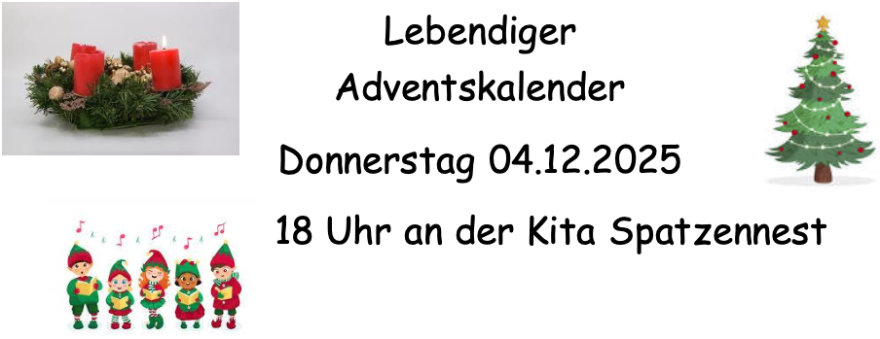 Lebender Adventskalender am 04.12.25 um 18 Uhr in der KiTa Spatzennest.